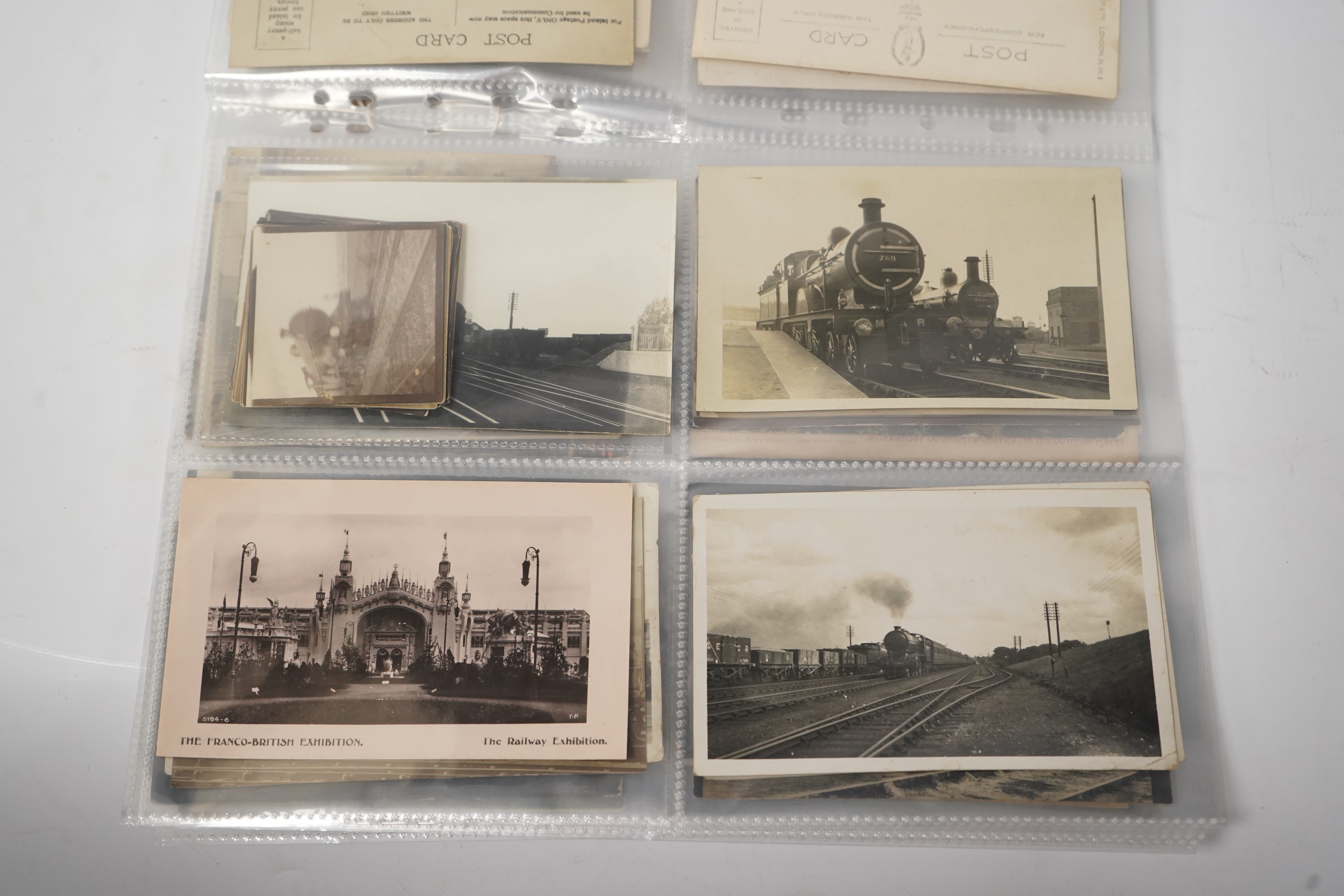 A group of eighty eight assorted vintage postcards, including American topography, rail accidents and motoring.